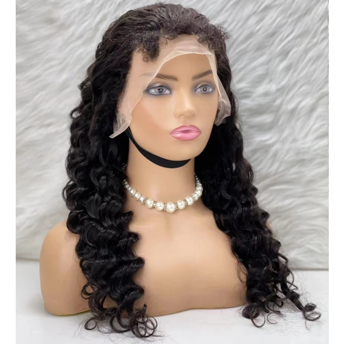 Gerçek Front Lace Tül Peruk - Yoğun Dalgalı - Doğal 65-70cm