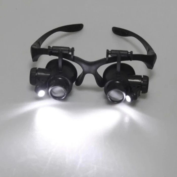 Gözlük Modeli 10x 15x 20x 25x Lens,2led ışıklı,büyüteç