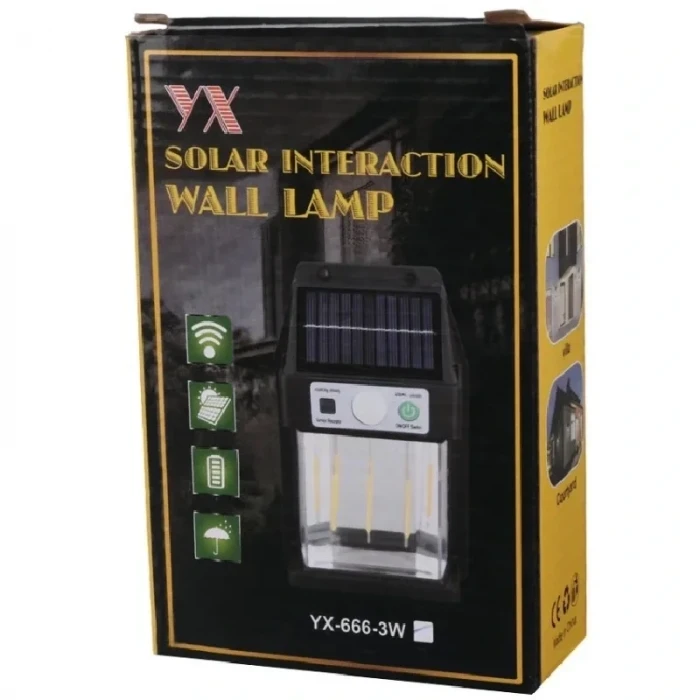 Güneş Enerjili Duvar Lambası Yx-666 3w