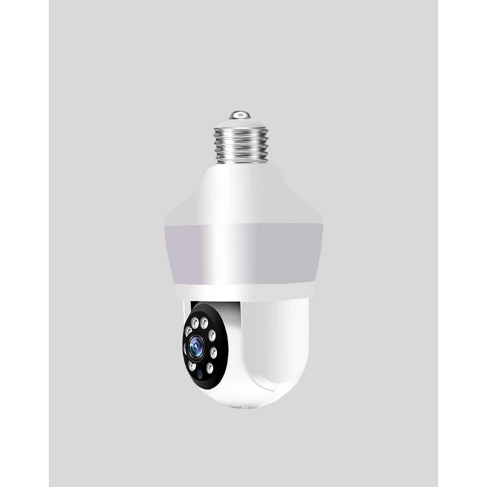 Hareket Algılamalı 360° Wi-Fi Akıllı Ampül Kamera
