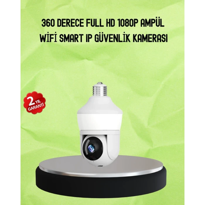 Hareket Algılamalı 360° Wi-fi Akıllı Ampül Kamera