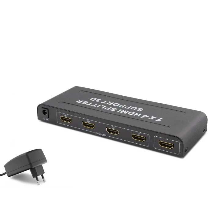 Hdmi Splitter 4K 3D 1 In 4 Out - Siyah HDX1294
