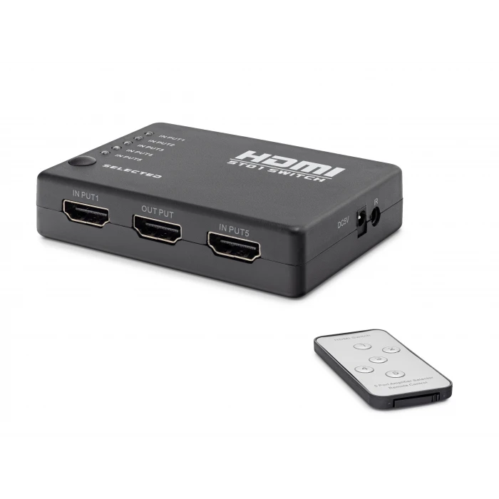 Hdmi Switch Kumandalı 5 In 1 Out - Siyah HDX1272