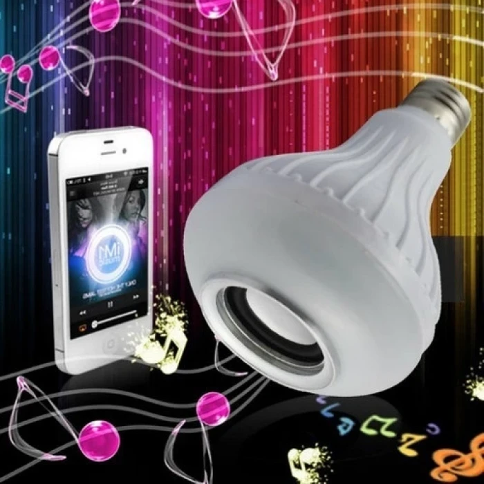 Hoparlör ve Led Lamba Uzaktan Kumandalı Ampül