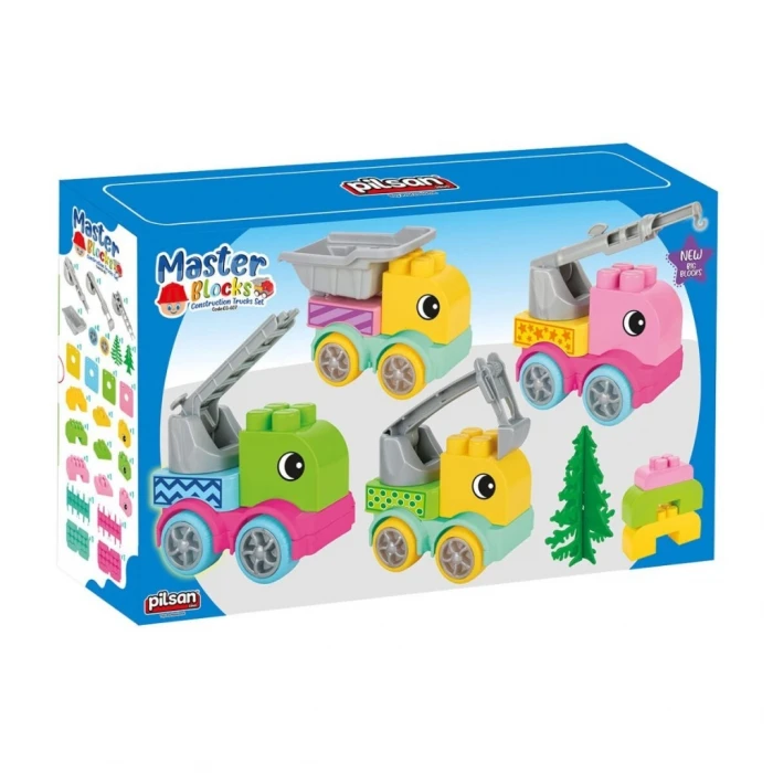 ieg™ 03 607 MASTER BLOKLAR İNŞAAT KAMYONLARI SETİ
