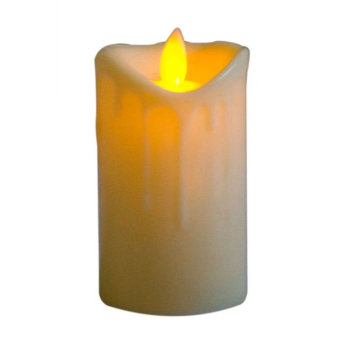 ieg ™ 1 Adet Erimiş Görünümlü Hareketli Alevli Led Mum 7 cm Boy
