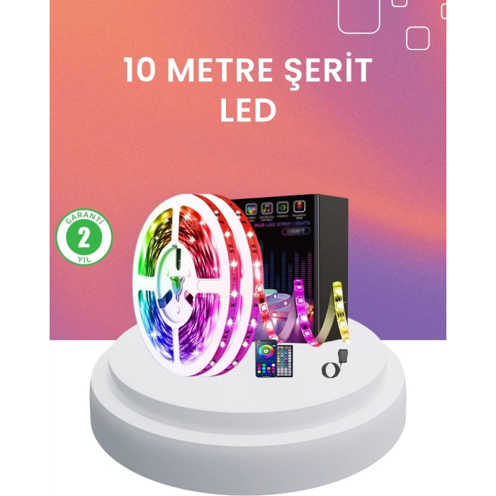ieg™ 10 Metre Telefon Kontrollü Smart Şerit Led USB RGB Kumandalı