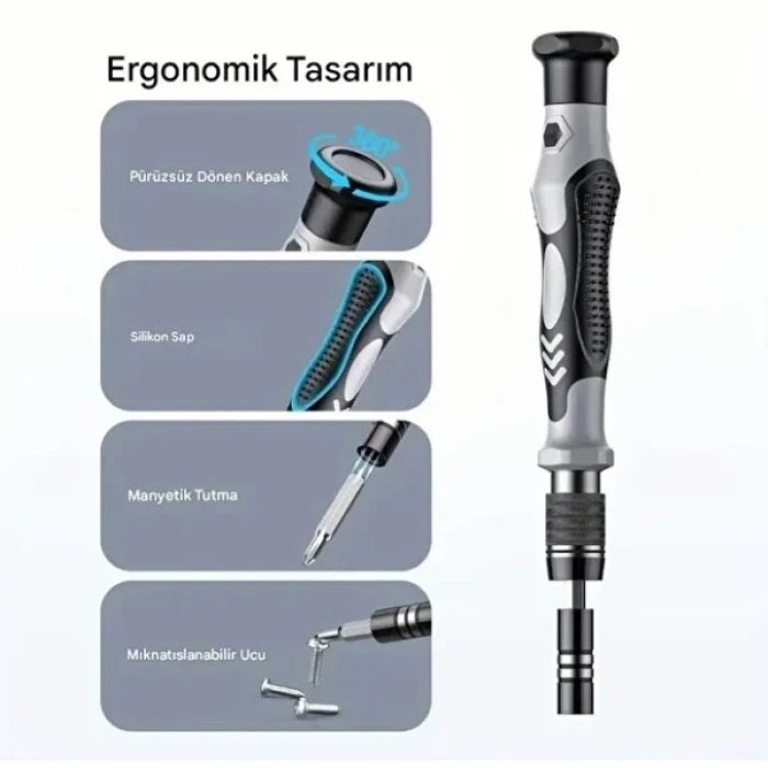 ieg™ 115 Parça Manyetik Uçlu Hassas Tornavida Seti