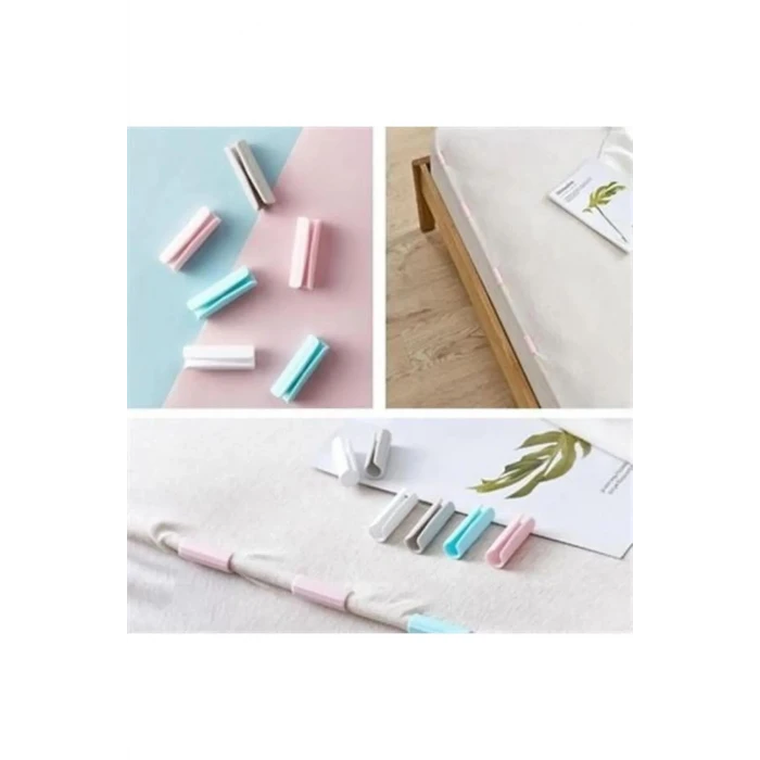 İEG 12 Adet Çok Amaçlı Çarşaf Tutucu, Sabitleyici, Kaydırmaz Nevresim Örtü Düzenleyici Klipsler