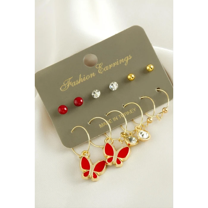 ieg™ 12 Adet Kelebek Mineli Halka Küpe