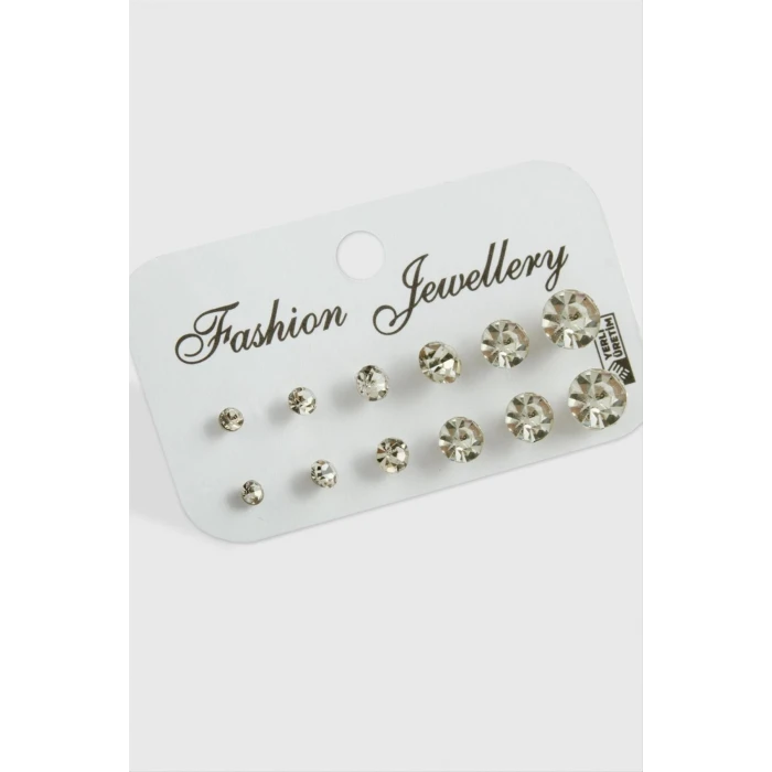 ieg™ 12 Adet Tek Taşlı Küpe