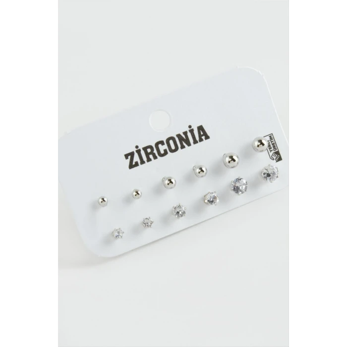 ieg™ 12 Adet Zirkon Tek Taşlı Küpe