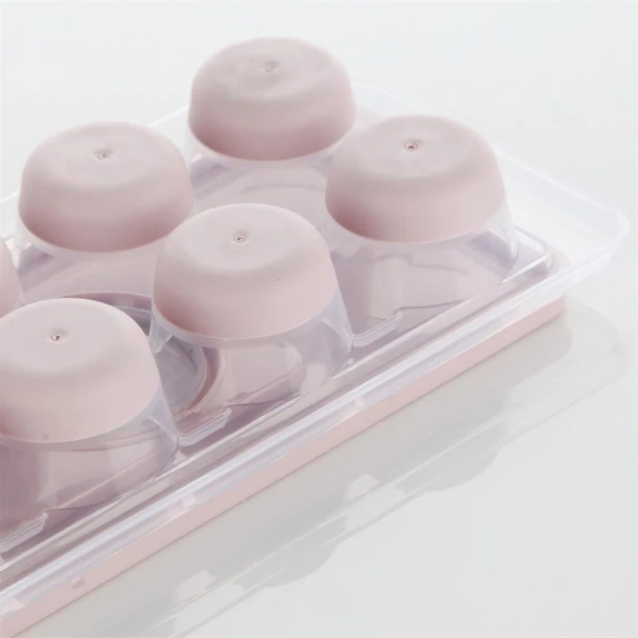 ieg™  12li Kapaklı Yapışmaz Silikon Tabanlı Plastik Küp Buz Kalıbı