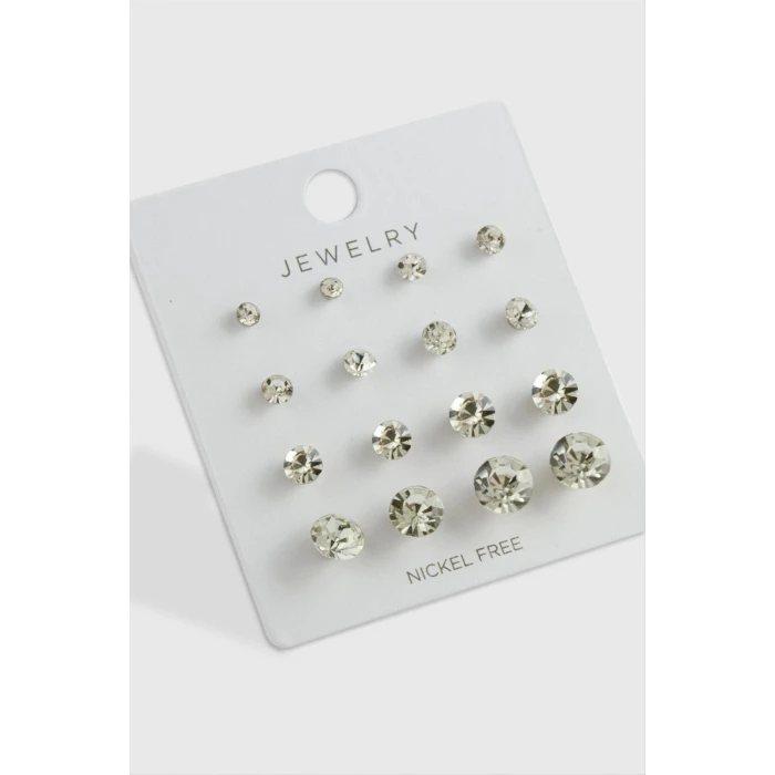 ieg™ 16 Adet Tek Taşlı Küpe