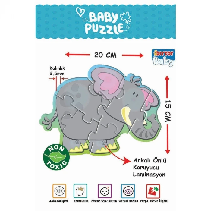 ieg™ 1703 Dıytoy, Baby Puzzle-Benim İlk Hayvanlar