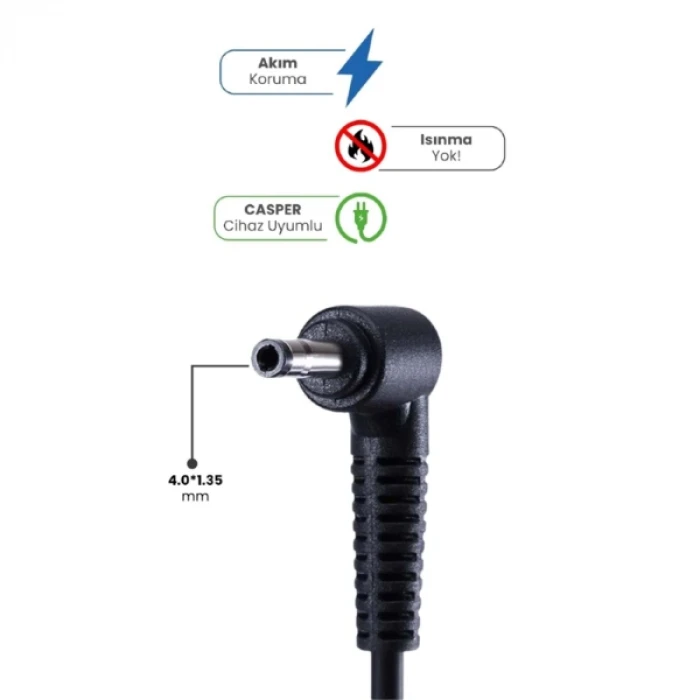 ieg™ 19V 3.42A 4.0 * 1.35mm 65W CASPER İçin Laptop Adaptör
