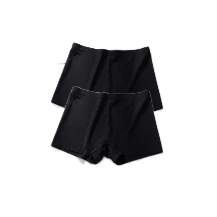 ieg™ 2 Adet Kadın Dikişsiz Görünmez İz Yapmaz Mini Şort Boxer Siyah