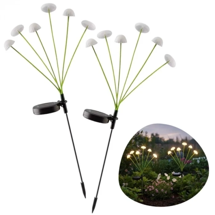 ieg™ 2 Adet Plastik Mantar Sensörlü Solar Bahçe Lambası