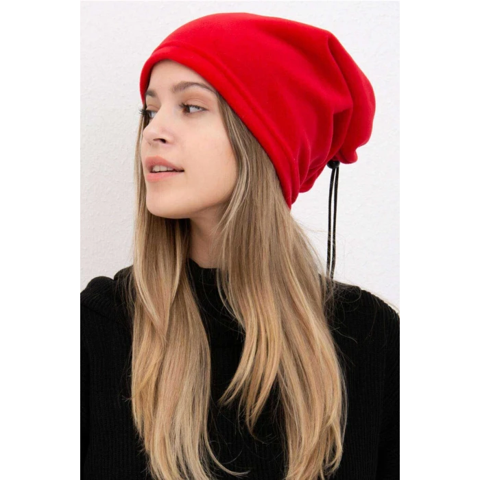 İEG 2 Adet Polar İpli Bere ve Boyunluk Kırmızı Yeşil