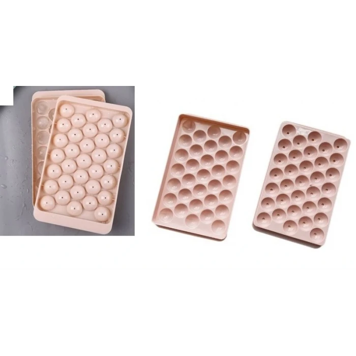 ieg™ 2 Li Buz Kalıbı 33 Bölmeli Kristal Küre Buzluk - Mini Yuvarlak Buz Kalıbı