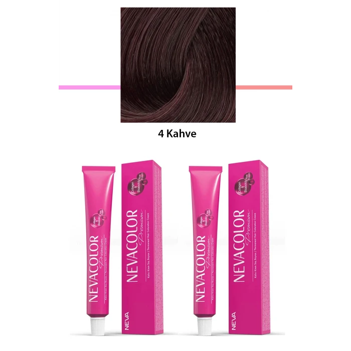İEG 2 li Set Premium 4 Kahve - Kalıcı Krem Saç Boyası 2 X 50 g Tüp