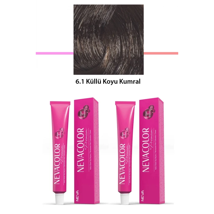 İEG 2 li Set Premium 6.1 Küllü Koyu Kumral - Kalıcı Krem Saç Boyası 2 X 50 g Tüp