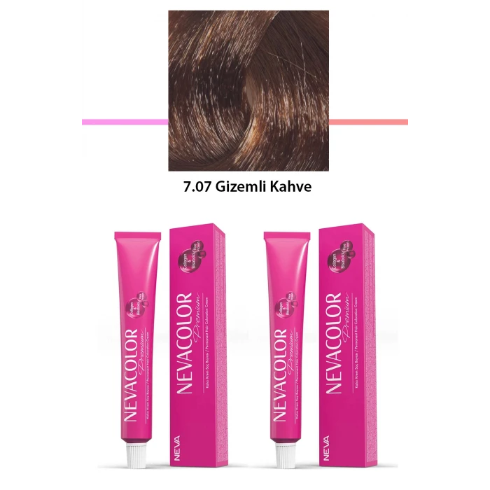 İEG 2 li Set Premium 7.07 Gizemli Kahve - Kalıcı Krem Saç Boyası 2 X 50 g Tüp