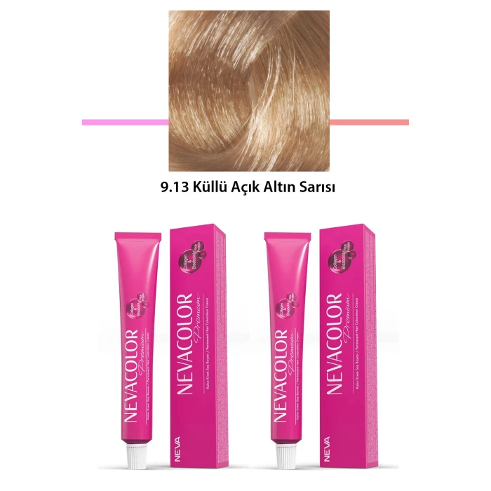 İEG 2 li Set Premium 9.13 Küllü Açık Altın Sarısı - Kalıcı Krem Saç Boyası 2 X 50 g Tüp