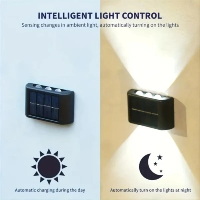 ieg™ 2li Solar Duvar Aydınlatması (6 LED, Gün Işığı)