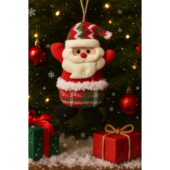 ieg ™ 2026 Noel Yılbaşı Çam Ağacı Süsü Peluş Tekstil Örme Orta Boy 17 cm x 11 cm