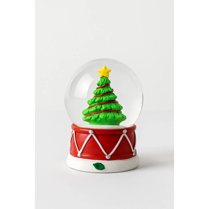 ieg ™ 2026 Yılbaşı Noel Süslü Çam Ağacı Temalı Mini Boy Işıklı Kar Küresi 6.5 cm A