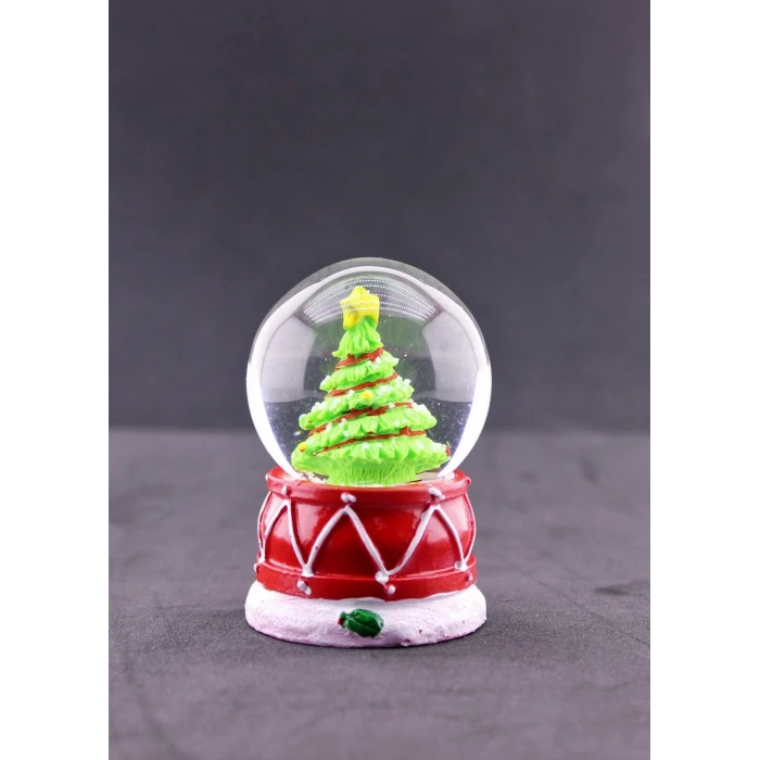ieg ™ 2026 Yılbaşı Noel Süslü Çam Ağacı Temalı Mini Boy Işıklı Kar Küresi 6.5 cm A