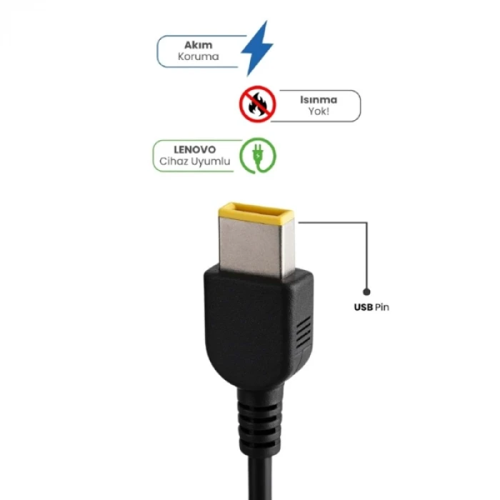 ieg™ 20V 3.25A USB Pin 65 Watt For LENOVO Laptop Adaptör