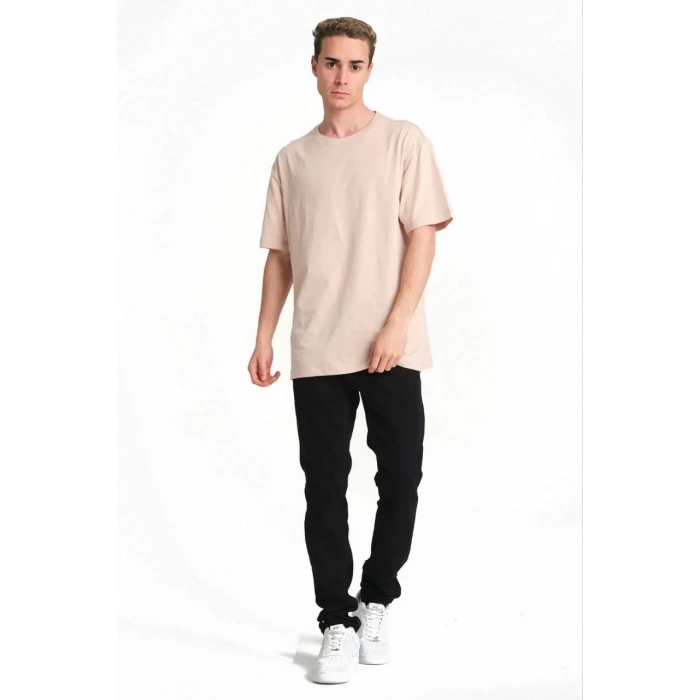 ieg™      24/1 Düz A Kalite Oversize T-shirt - Bej -