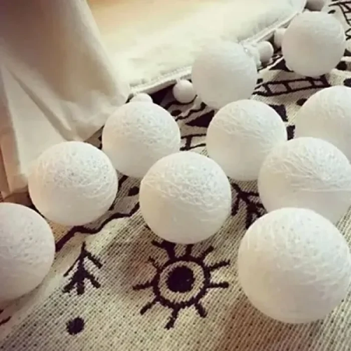ieg™ 2m 10lu Işıklı Beyaz Top Dekoratif Süs