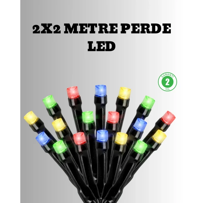 ieg™ 2x2 Metre Pil ile Çalışan Perde LED Işık – 8 Modlu Dekoratif