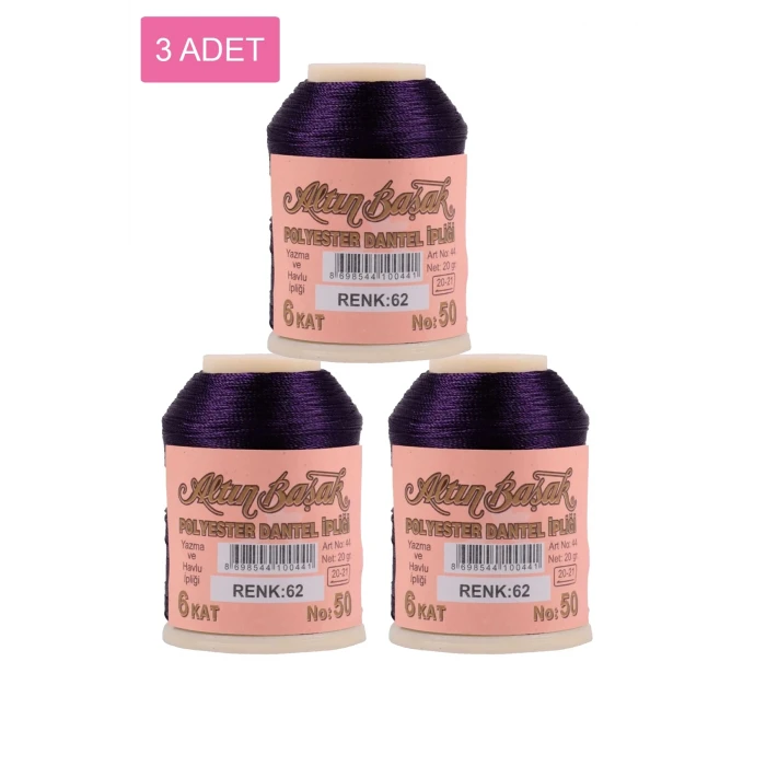 ieg™ 3 Adet Altınbaşak Oya ve Dantel İpi 20 gr -  - No: 062