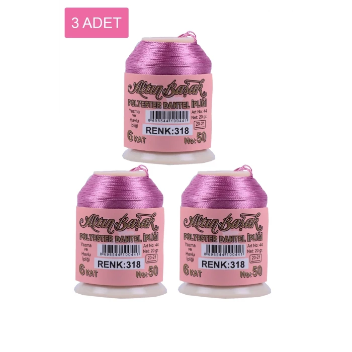 ieg™ 3 Adet Altınbaşak Oya ve Dantel İpi 20 gr -  - No: 318