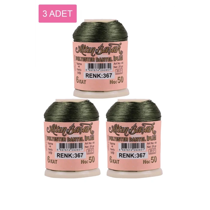 ieg™ 3 Adet Altınbaşak Oya ve Dantel İpi 20 gr -  - No: 367