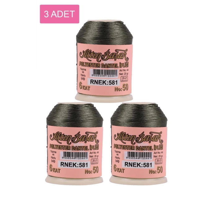 İEG 3 Adet Altınbaşak Oya ve Dantel İpi 20 gr -  - No: 581