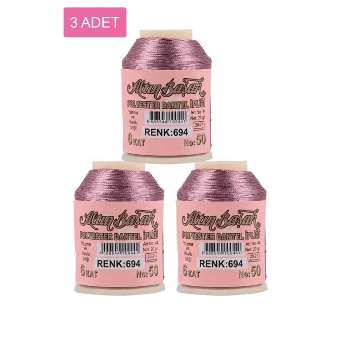 ieg™ 3 Adet Altınbaşak Oya ve Dantel İpi 20 gr -  - No: 694