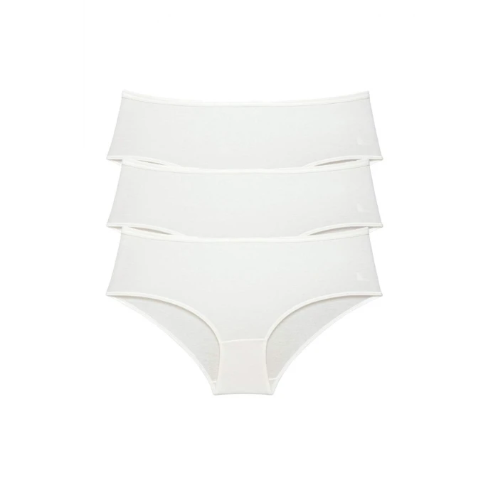 ieg™ 3 Adet Kadın Yüksek Bel Bato Külot Krem