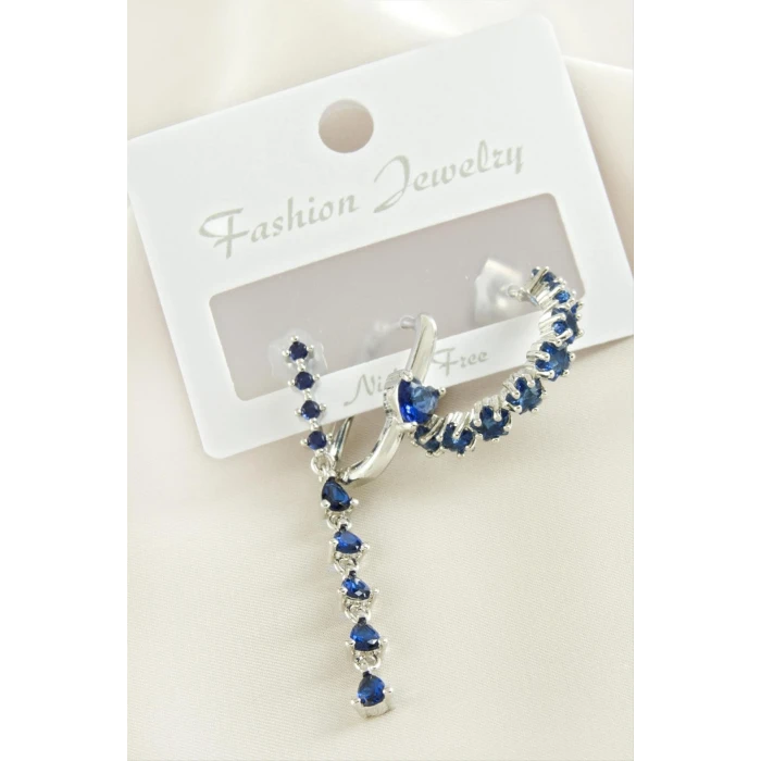 ieg™ 3 Adet Kalp Zirkon Taşlı Küpe