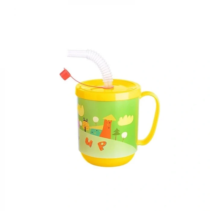 ieg™ 3 Adet Pipetli Çocuk Içecek Bardağı Desenli Bardak 350ml