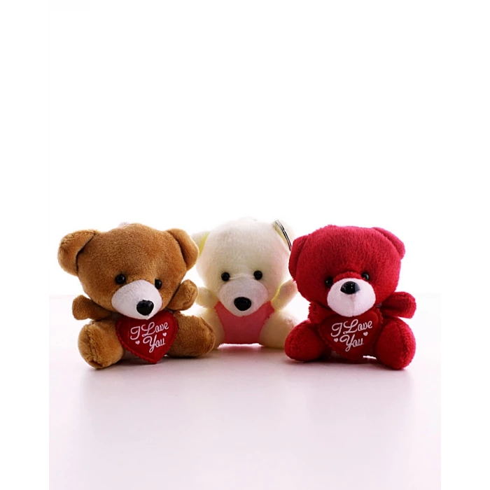 ieg ™ 3 Adet Sevimli Mini Ayıcıklar Hediyelik Anahtarlık Set