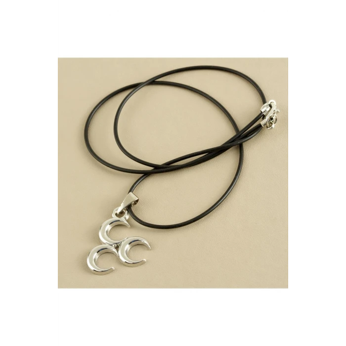 ieg™ 3 Hilal Metal Vinlex Deri Kolye