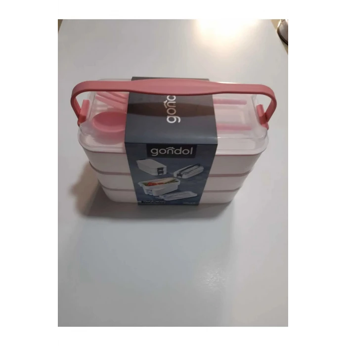 ieg™ 3 Katlı Beslenme Kabı Çatal Kaşık İçerisinde