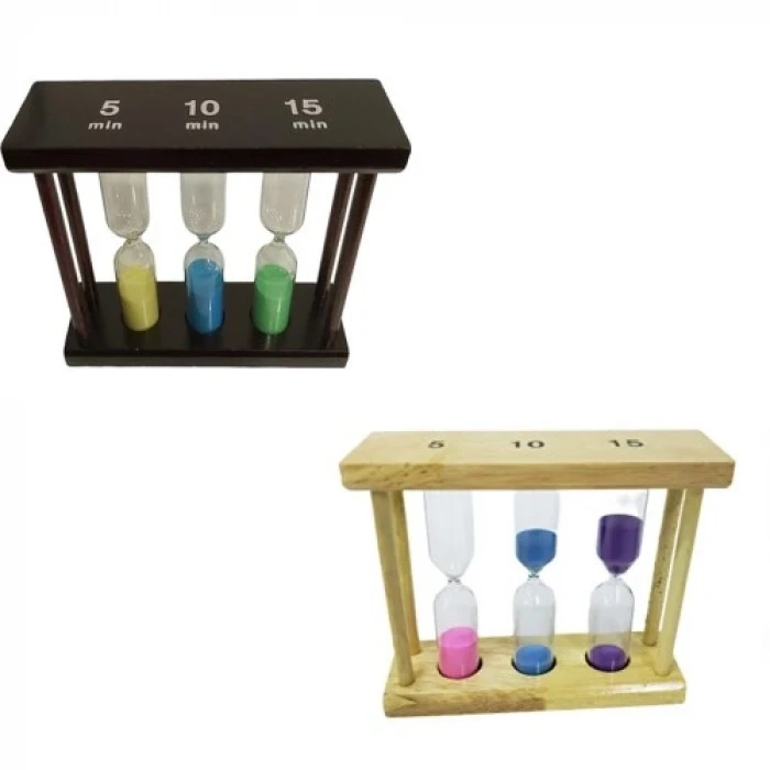 ieg™ 3lü Ahşap 5-10-15 Dk Kum Saati
