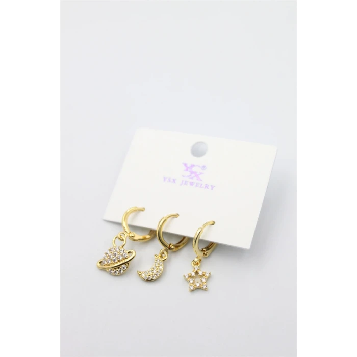 ieg™ 3lü Gezegen Küpe - Altın