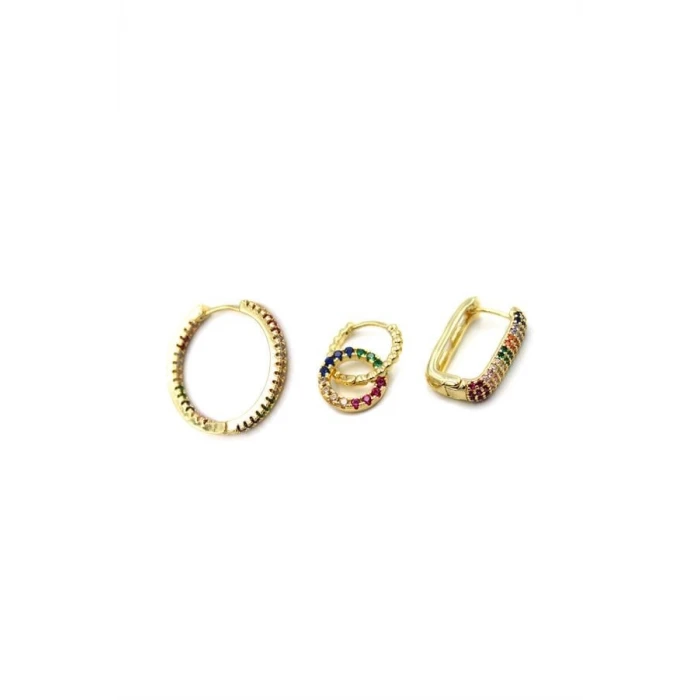 ieg™ 3lü Halka Küpe - Altın